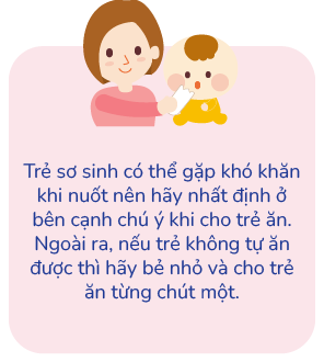 赤ちゃんはうまく飲み込めないことがありますので、必ずそばについて注意しながらあげてください。また、一人で食べられない場合は割って少しずつ食べさせてあげてください。