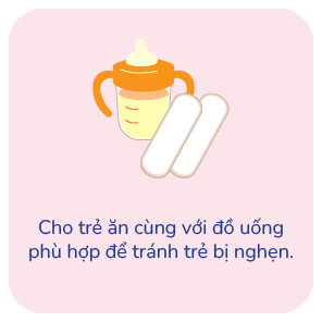 喉に詰まらせないように湯冷まし(または麦茶)などと一緒に食べさせてあげてください。